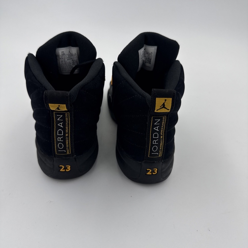 Jordan Air Jordan 12 Retro PS Mid Top Suede Sneakers Black Kids US 12C - Picture 3 of 8